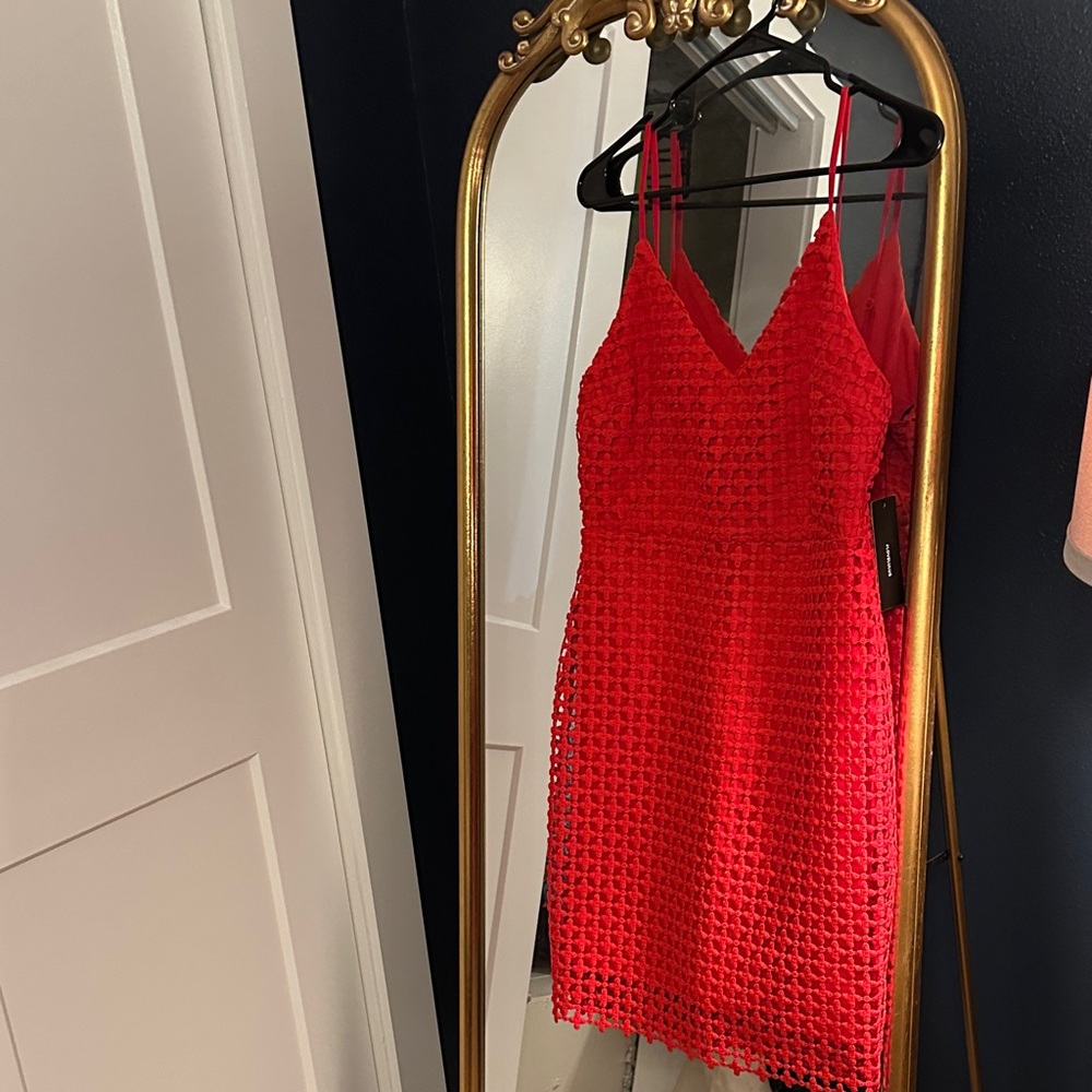 Lulu's Red Crochet Dress